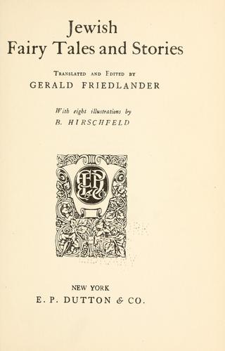 Cover for Jewish fairy tales and stories