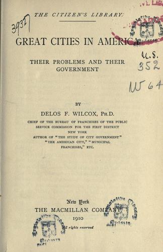 Cover for Great cities in America