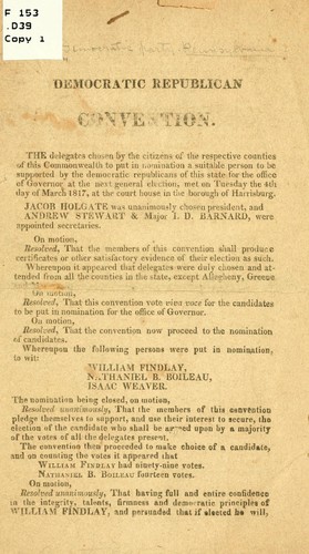 Cover for Democratic Republican convention.
