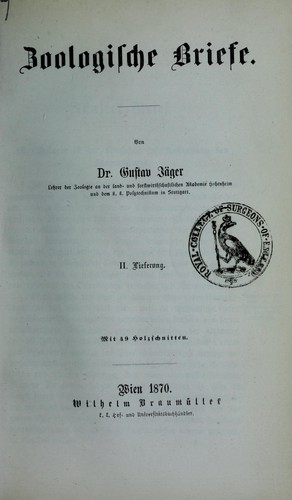 Cover for Zoologische Briefe. II.[-III.] Lfg