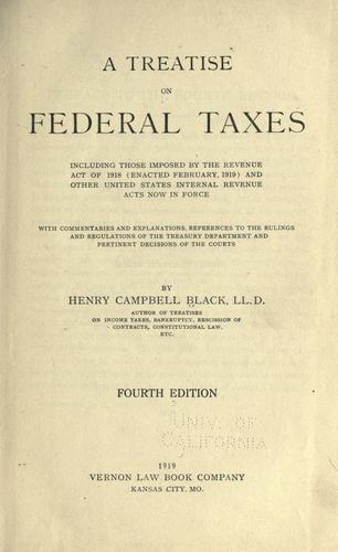 Cover for A treatise on federal taxes