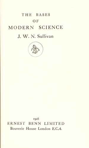 Cover for The bases of modern science