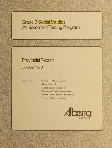 Cover for Provincial report : grade 9 social studies achievement testing program