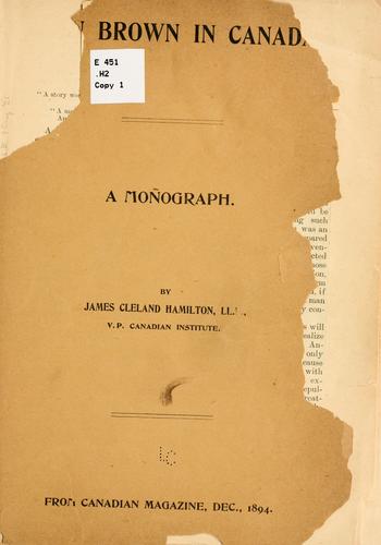 Cover for John Brown in Canada