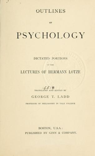Cover for Outlines of psychology