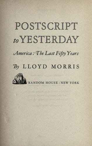 Cover for Postscript to yesterday