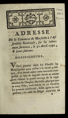 Cover for Adresse