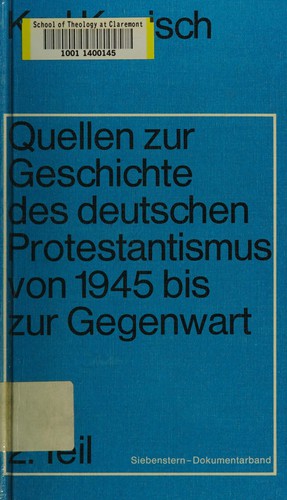Cover for Quellen zur Geschichte des deutschen Protestantismus von 1945 bis zur Gegenwart.