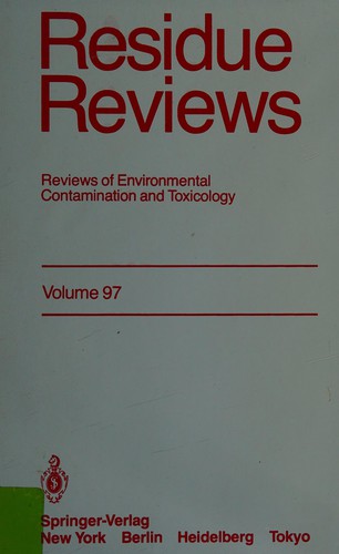 Cover for Residue Reviews