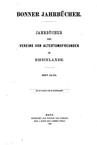 Cover for Bonner Jahrbücher