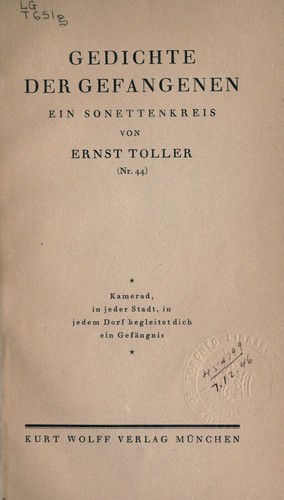 Cover for Gedichte der Gefangenen