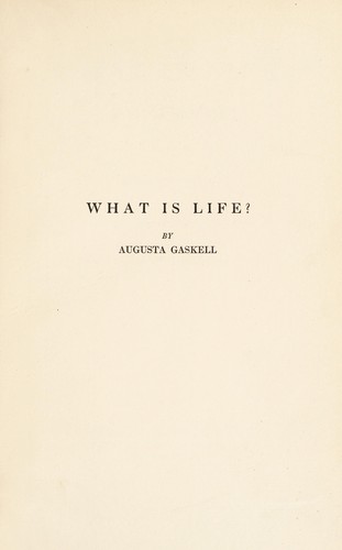 Cover for What is life?