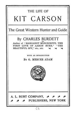 Cover for The life of Kit Carson