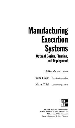 Cover for Manufacturing execution systems