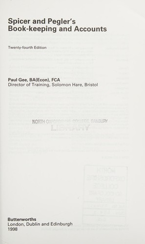 Cover for Spicer and Pegler's book-keeping and accounts.
