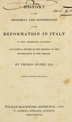 Cover for History of the progress and suppression of the reformation in Spain in the sixteenth century