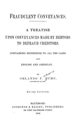 Cover for Fraudulent conveyances