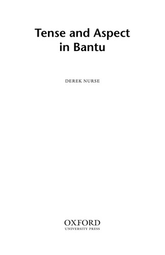 Cover for Tense and aspect in Bantu