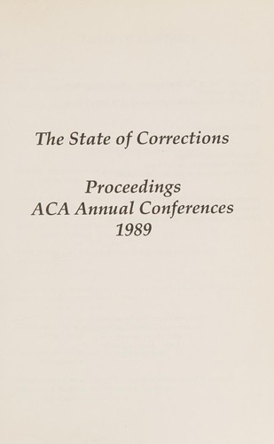 Cover for State of Corrections, 1989