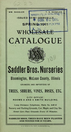 Cover for Spring 1911 wholesale catalogue