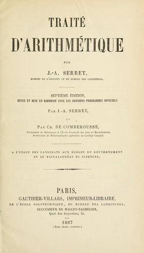 Cover for Traité d'arithmétique
