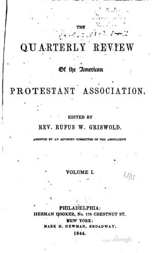 Cover for Protestant Quarterly Review