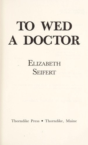 Cover for To wed a doctor