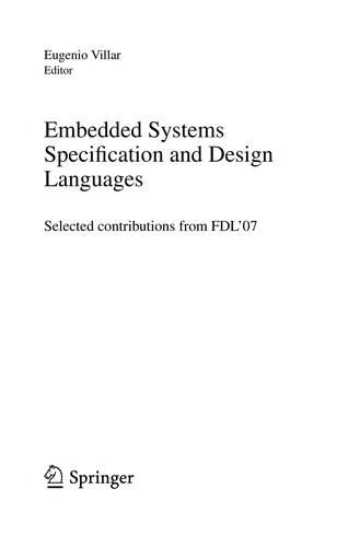 Cover for Embedded systems specification and design languages
