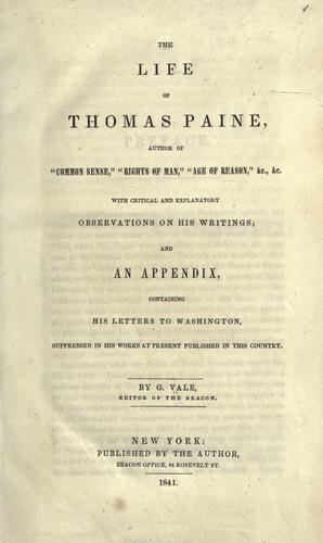 Cover for life of Thomas Paine