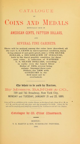 Cover for Catalogue of coins and medals especially rich in American cents, pattern dollars, and several fine cabinets