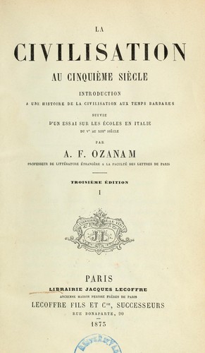 Cover for La Civilisation au cinquième siècle