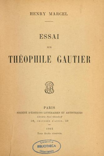 Cover for Essai sur Théophile Gautier