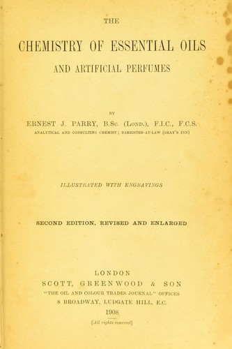 Cover for The chemistry of essential oils and artificial perfumes