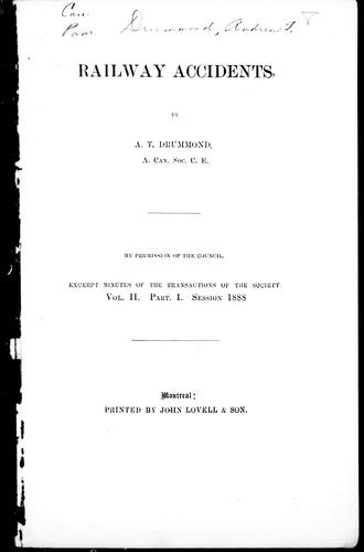 Cover for Railway accidents