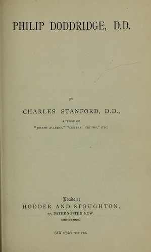 Cover for Philip Doddridge, D.D.