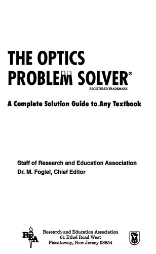 Cover for The Optics problem solver
