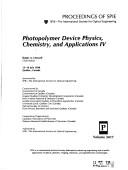 Cover for Photopolymer device physics, chemistry, and applications IV