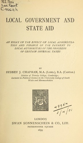 Cover for Local government and State aid