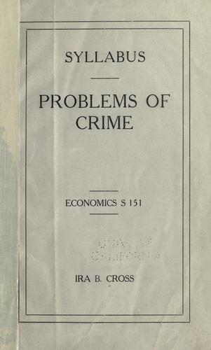 Cover for Problems of crime