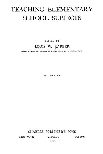Cover for Teaching elementary school subjects