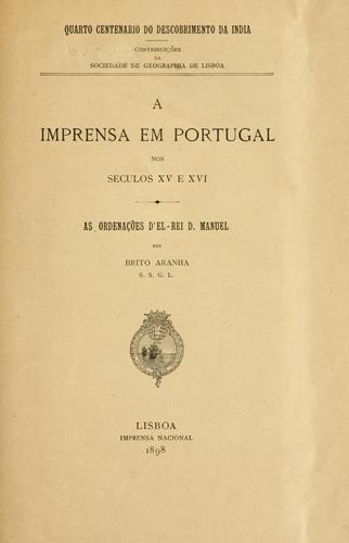Cover for imprensa em Portugal nos seculos 15 e 16.