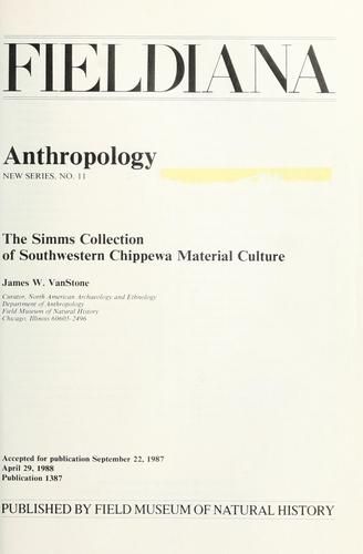 Cover for The Simms collection of Southwestern Chippewa material culture