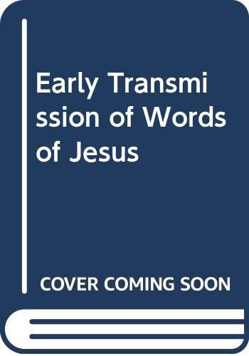 Cover for Early transmission of words of Jesus
