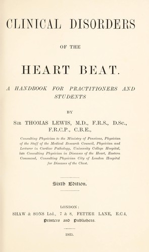 Cover for Clinical disorders of the heart beat
