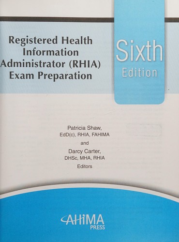 Cover for Registered health information administrator (RHIA) exam preparation