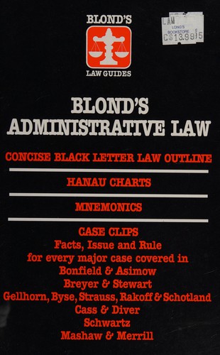 Cover for Blond's administrative law