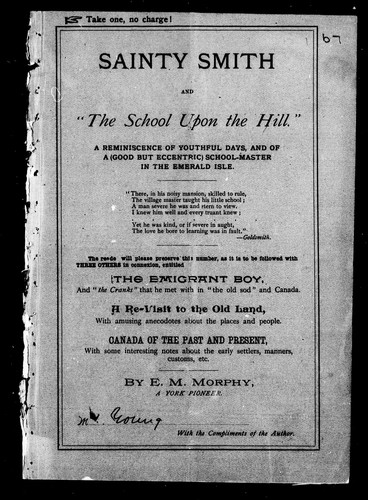 Cover for Sainty Smith and "The school upon the hill"