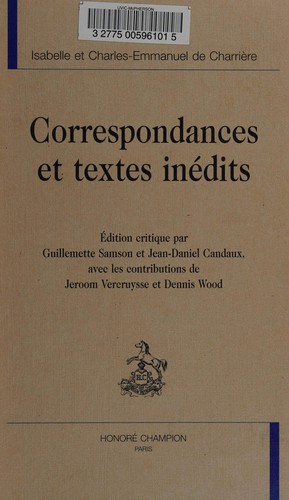 Cover for Correspondances et textes inédits