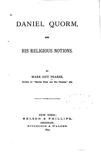 Cover for Daniel Quorm and His Religious Notions