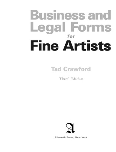 Cover for Business and legal forms for fine artists